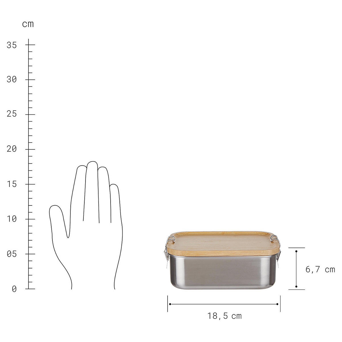 LUNCHBOX Bento - Silberfarben, Metall (15/7/19cm) - Butlers
