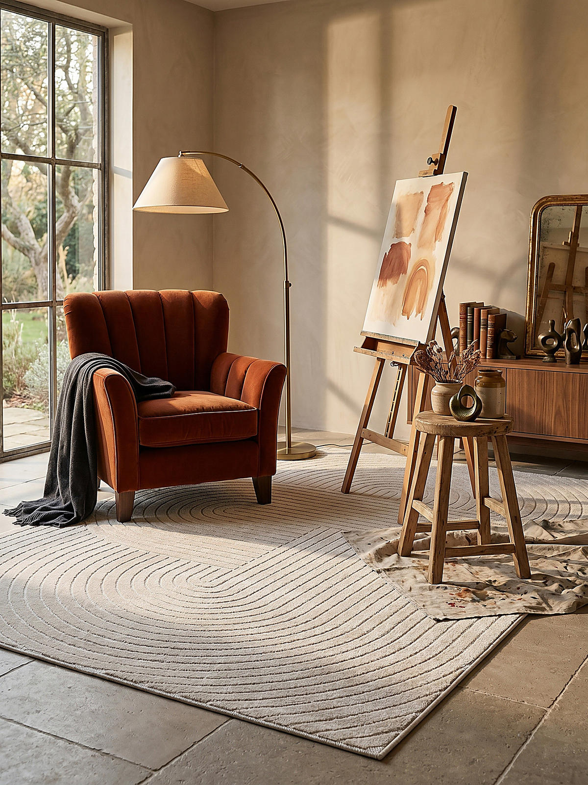 TEPPICH Outdoor Geometrisch MEZEN Polypropylen Creme 200 x 280 cm - Beige, Textil (200/280cm) - KADIMA DESIGN