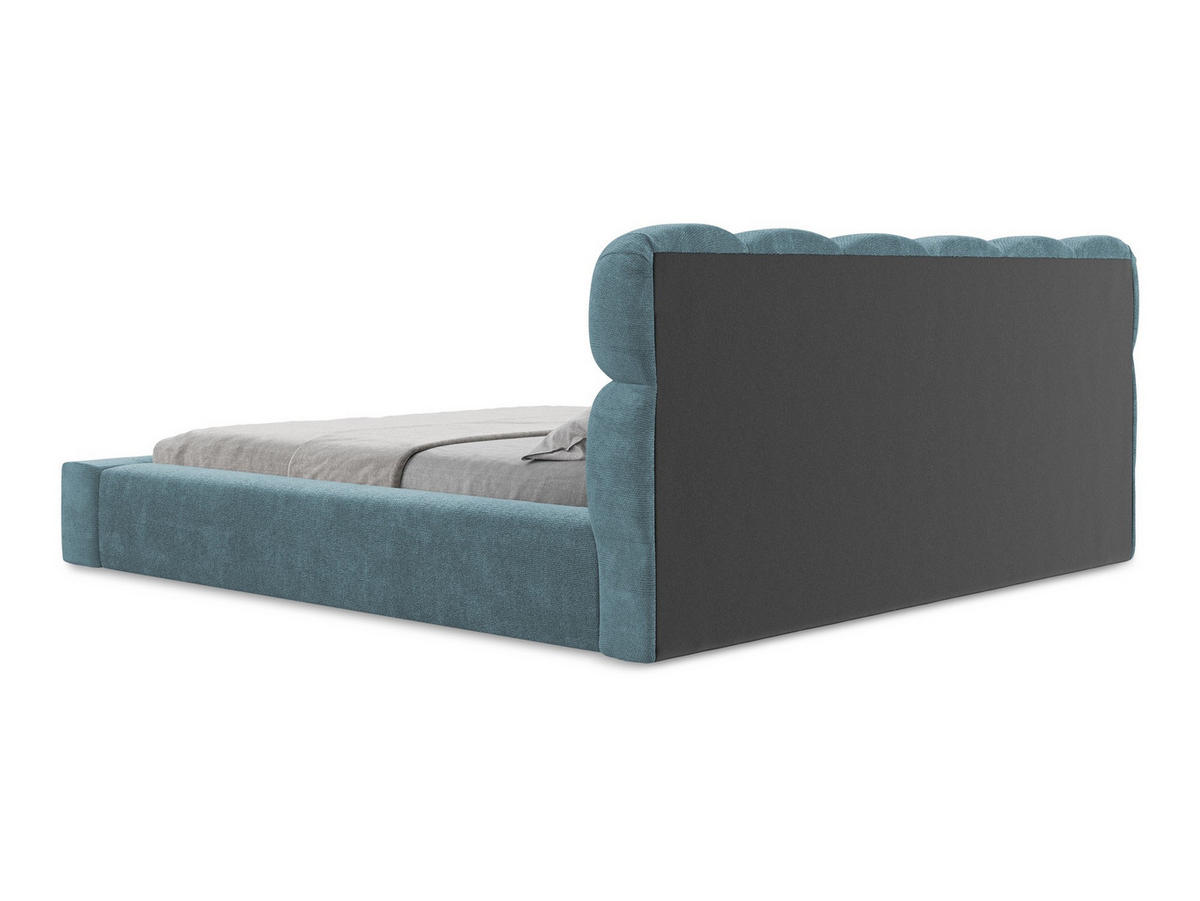 POLSTERBETT mit Bettkasten und Lattenrost 180x240 Blau - Blau/Blaugrau, Kunststoff/Textil (140/200cm) - Makamii