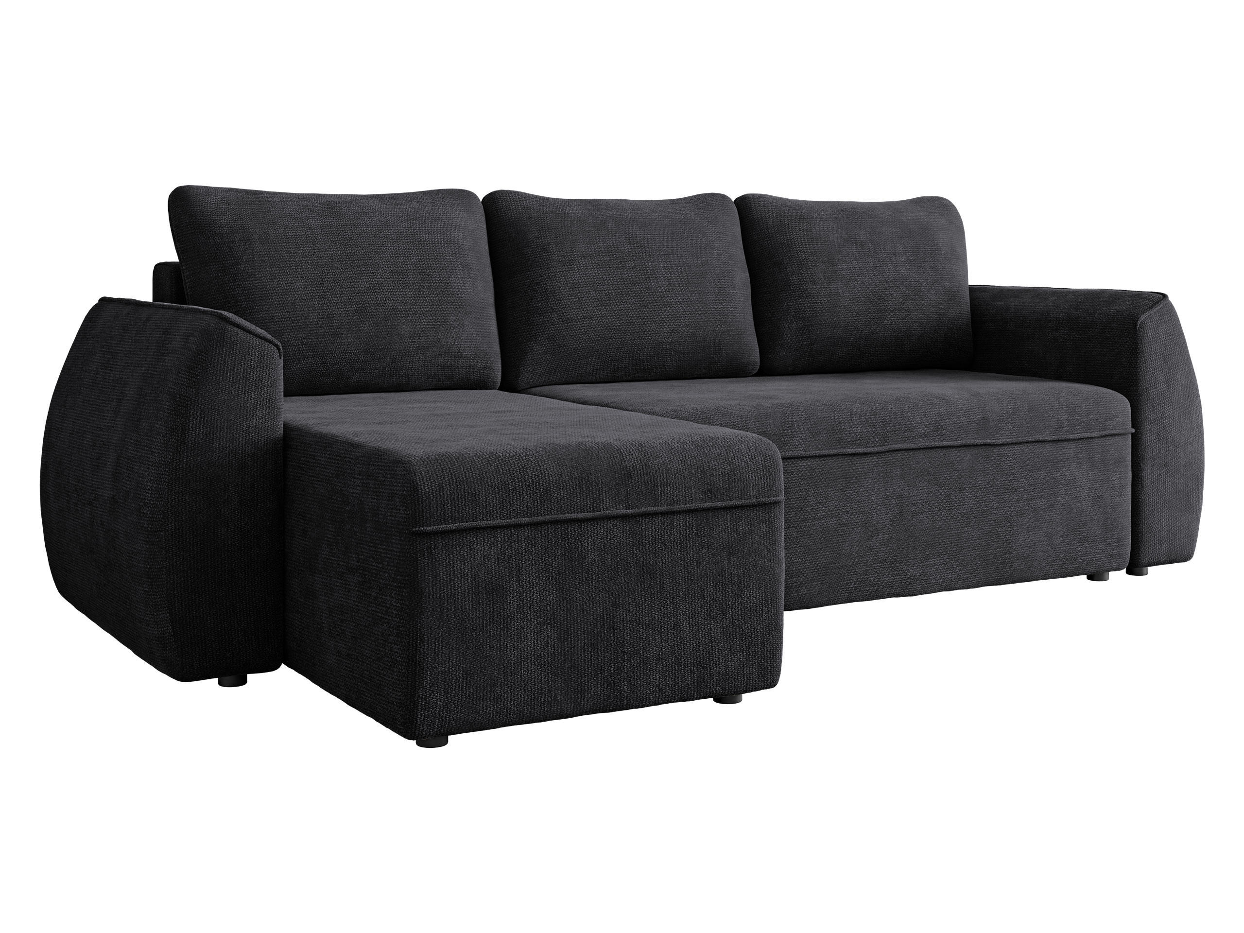 ECKSCHLAFSOFA Darlan - Anthrazit/Schwarz, Holz/Kunststoff (245/143cm) - MIRJAN24