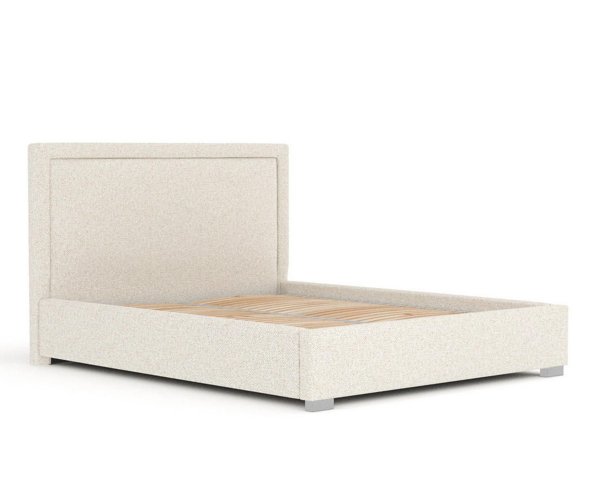 POLSTERBETT Ordina Creme 160/200 cm im Plüsch-Stoff - Silberfarben/Creme, Holz/Holzwerkstoff (160/200cm) - Maison de Reve