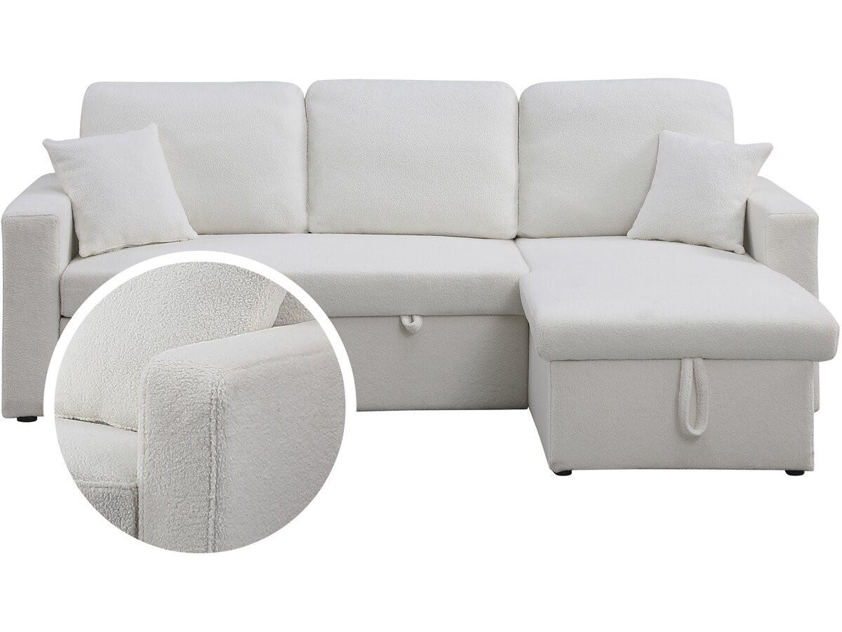 ECKSOFA alain weiss - Weiß, Textil (145/221cm) - Habitat Garten