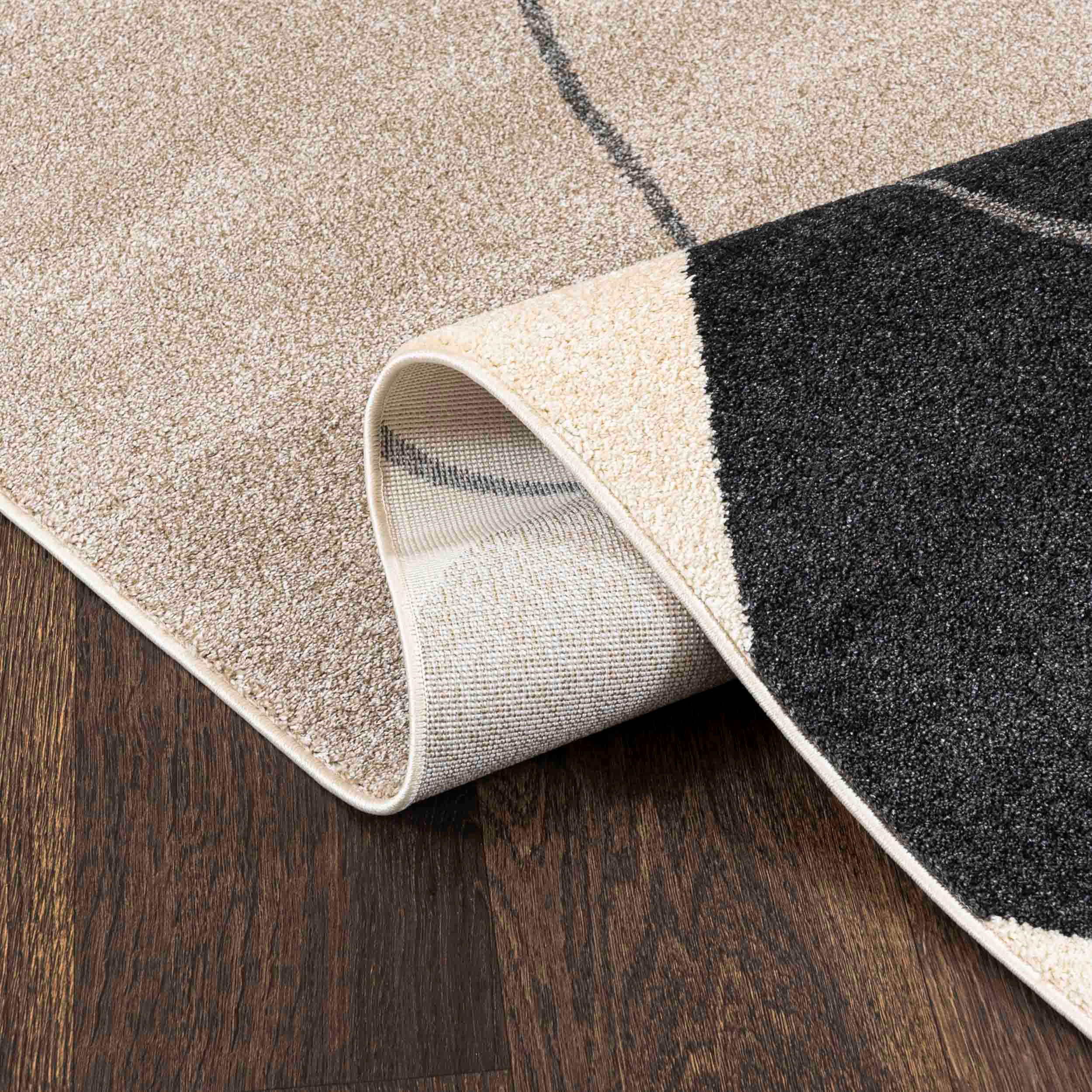 Mazovia Teppich Taupe, Schwarz 140x200 cm