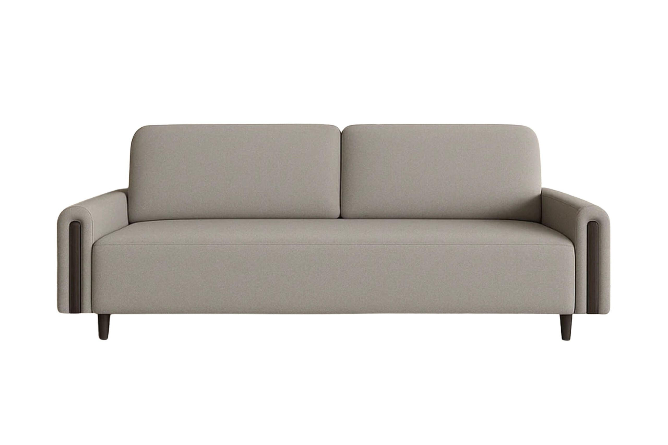 SCHLAFSOFA Modern, Sofa mit Schlaffunktion und Bettkasten, Farbe: Grau / Schwarz, Bouclé-Stoff - Schwarz/Grau, Textil (236/93/97cm) - Sepro Meble