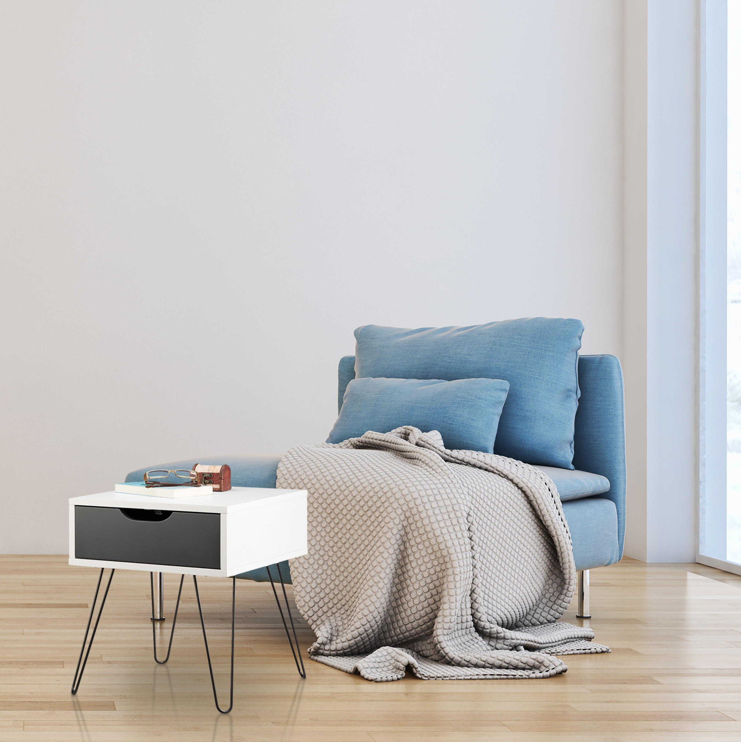 NACHTTISCH - Multicolor, Holzwerkstoff/Metall (40/44/40cm) - Relaxdays