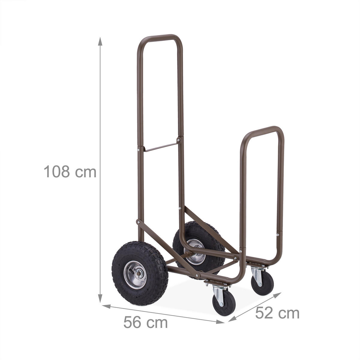 KAMINHOLZWAGEN - Braun, Kunststoff/Metall (52/108/56cm) - Relaxdays