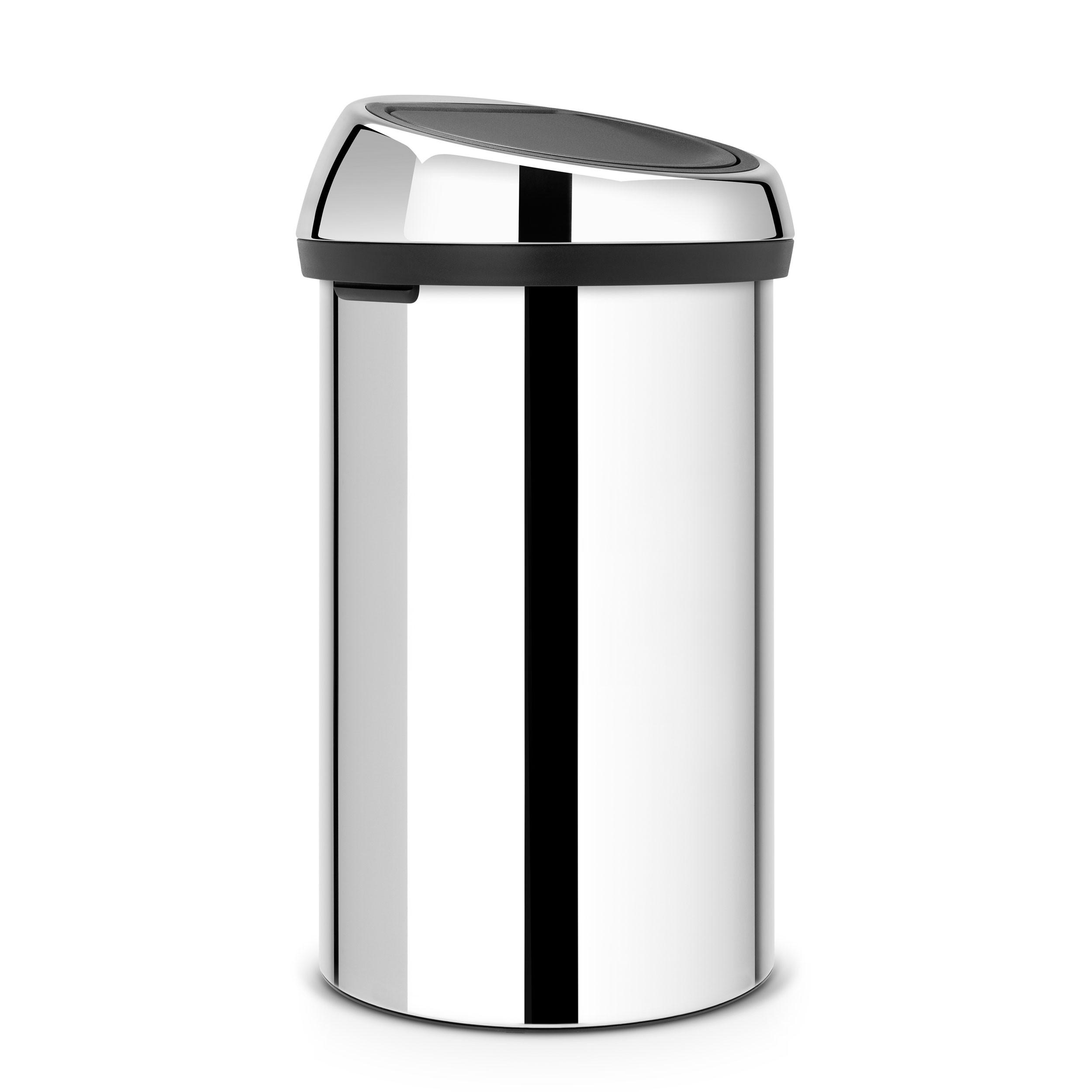 ABFALLEIMER Touch Bin, Stahl, Brilliant Steel, 60 L - Silberfarben, Metall (41.5/73/41cm) - Brabantia