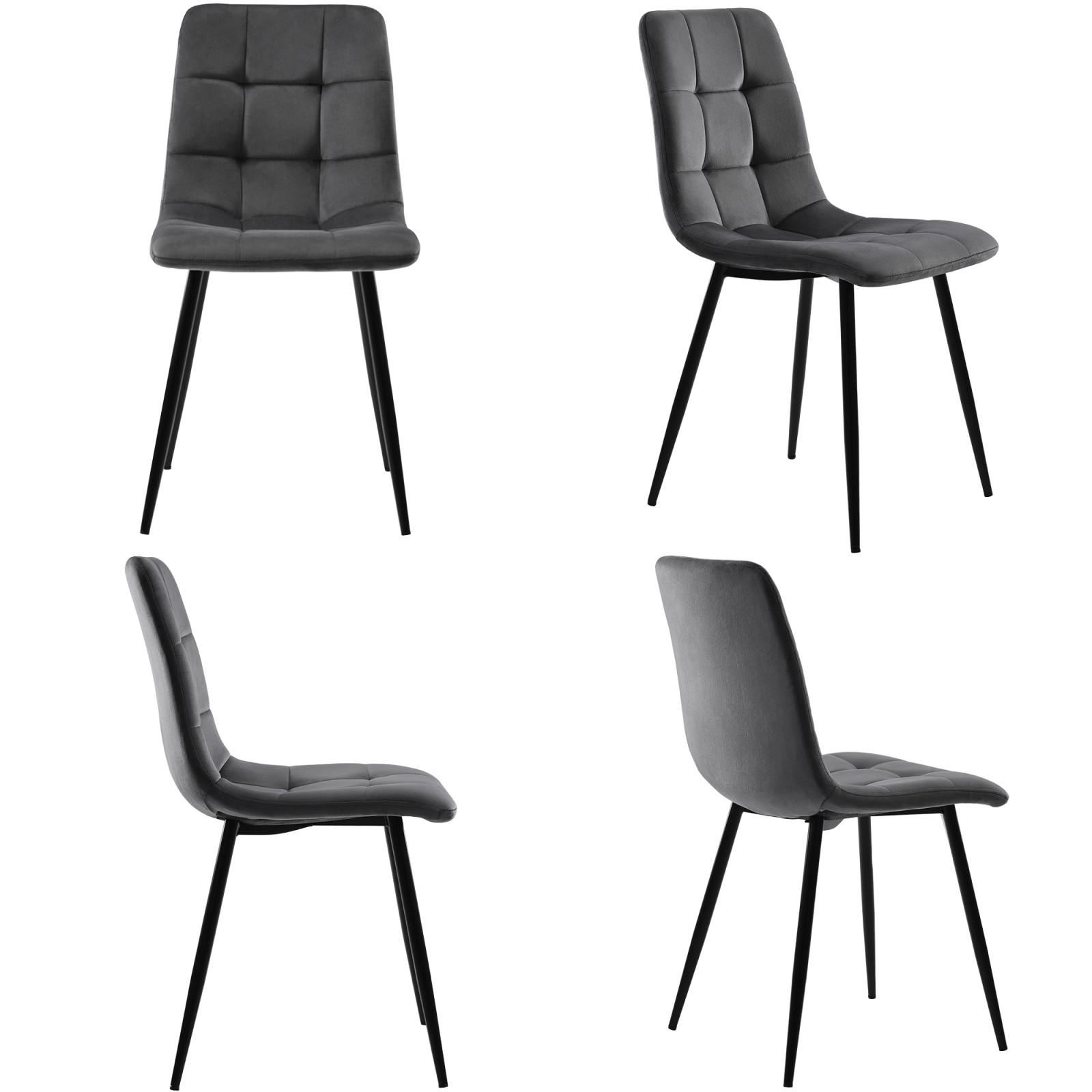 ESSZIMMERSTUHL 4er Set, Grau - Grau, Metall (41/86/44cm)