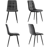ESSZIMMERSTUHL 4er Set, Grau - Grau, Metall (41/86/44cm)