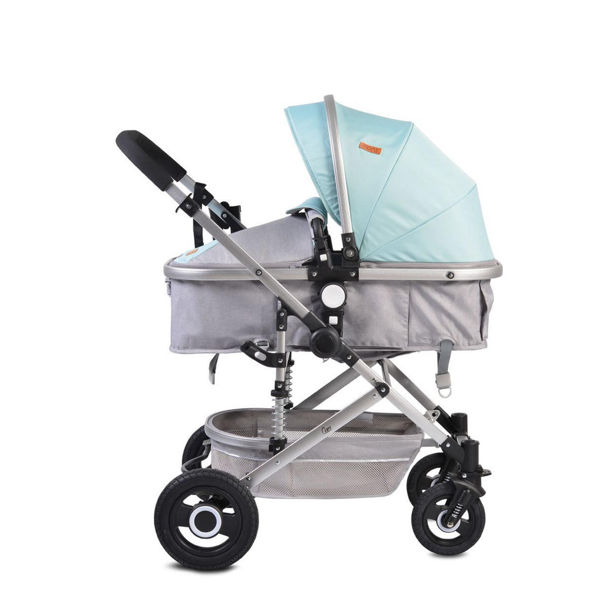 KINDERWAGEN Ciara blau Tragetasche Sportsitz Wickeltasche faltbar Sitz umkehrbar - Blau, Metall (94/63/103cm) - Moni
