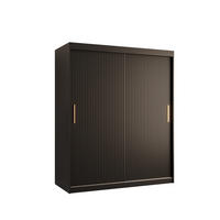 SCHWEBETÜRENSCHRANK 200/150/62 2-türig - Goldfarben/Schwarz, Holz/Kunststoff (150/200/62cm) - MÖBEL KRYSPOL