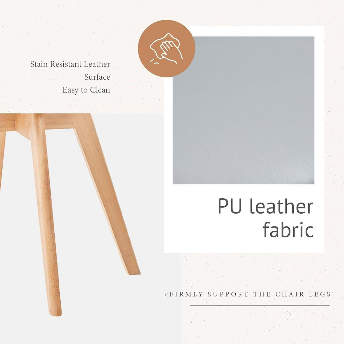 ESSZIMMERSTUHL 4er-Set Grau mit Buchenholzbeinen - Grau, Kunststoff (40/83/40cm)