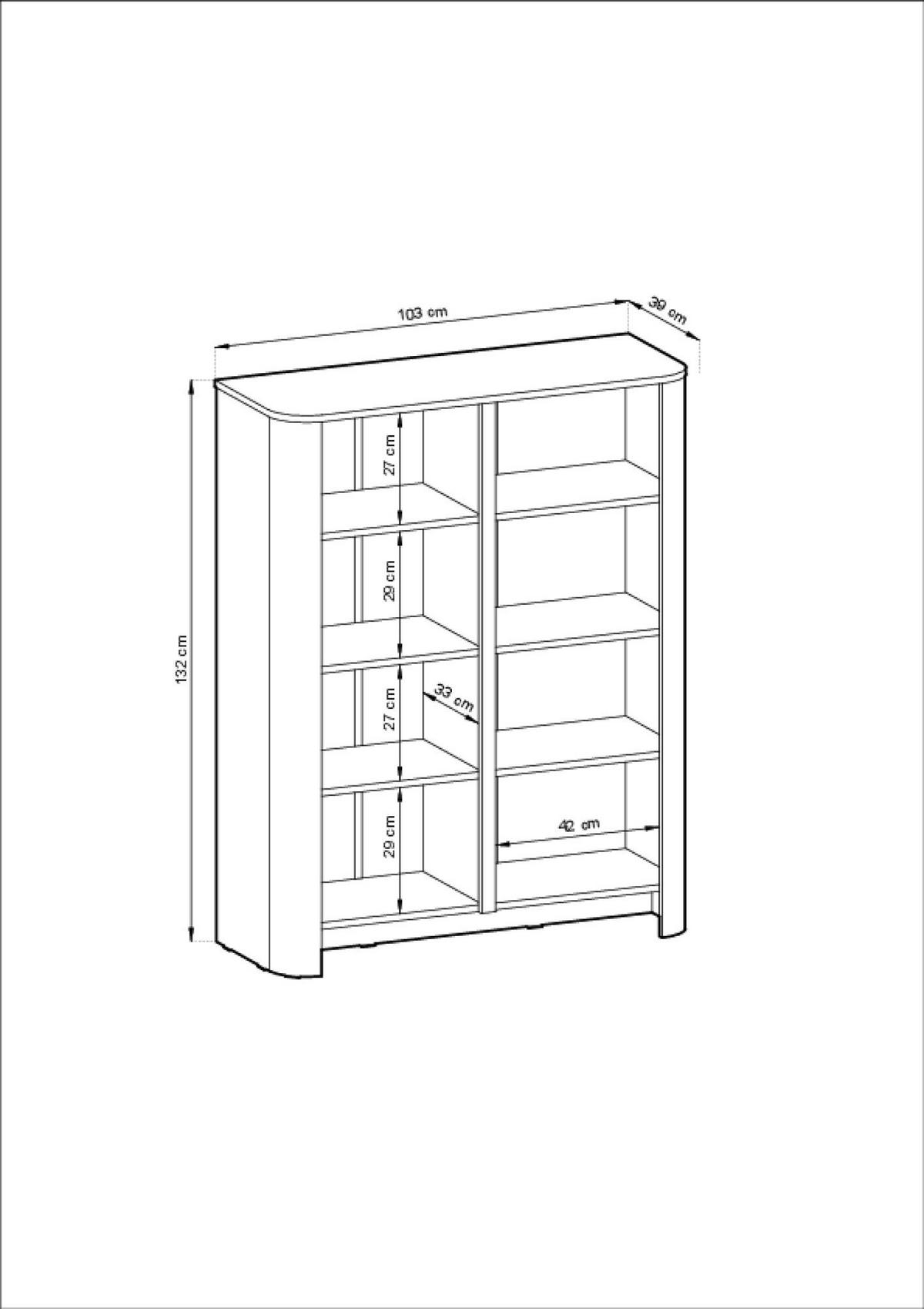 SIDEBOARD BARI Beige 103x39x132 cm - Beige, Holzwerkstoff (103/132/39cm) - FURNLUX