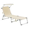 SONNENLIEGE Legorreta - Beige, Textil/Metall (189/28/57cm) - [en.casa]