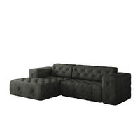 ECKSOFA L-Form Gesteppt LUX Stoff Whisper Links Graphit - Graphitfarben, Holz/Kunststoff (165/266cm) - Kaiser Möbel