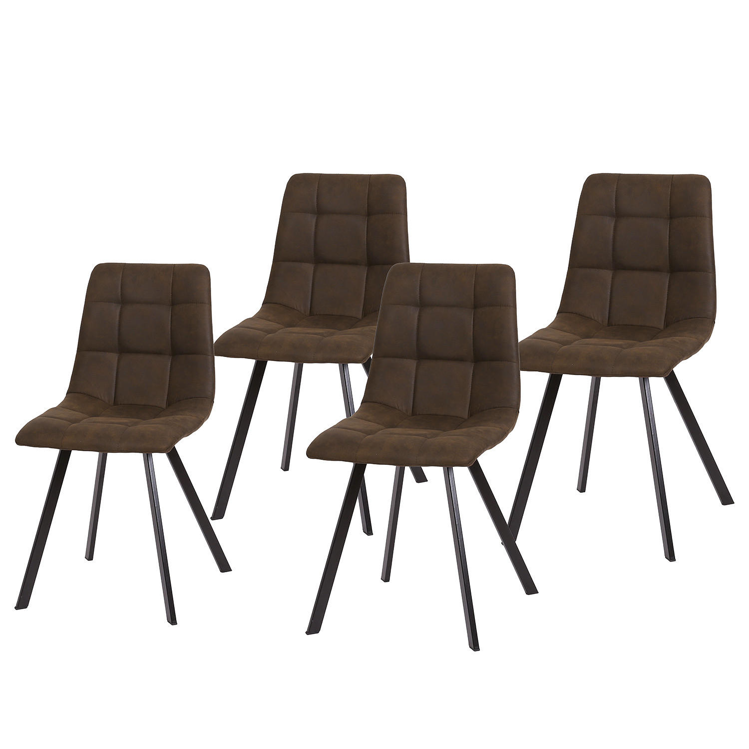 POLSTERSTUHL - Metall / Textil - Braun, Textil/Metall (44/86/57cm) - home24