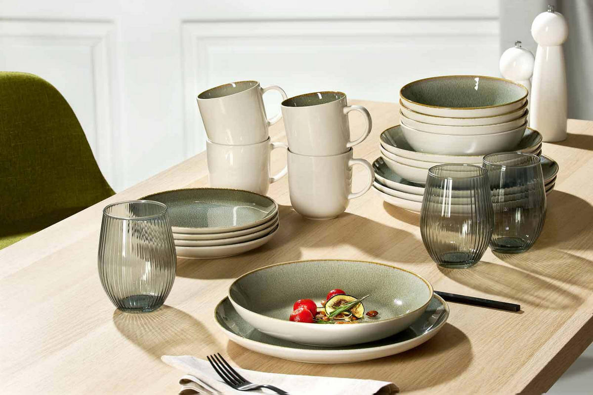 TAFELSERVICE Giada grün 8er Set - Grün, Keramik (17/28.5/28.5cm) - Ritzenhoff Breker