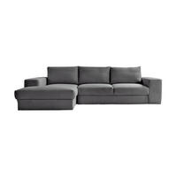ECKSOFA Der Klassiker Recamiere links - Anthrazit, Textil (280/190cm) - Mokebo