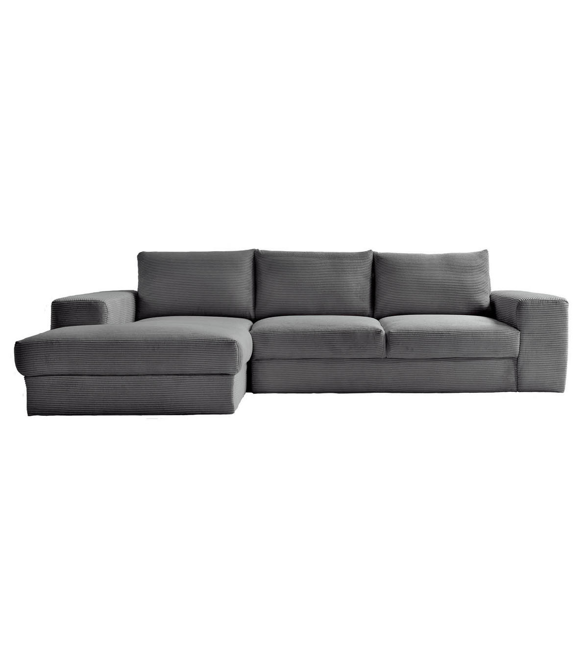 ECKSOFA Der Klassiker Recamiere links - Anthrazit, Textil (280/190cm) - Mokebo
