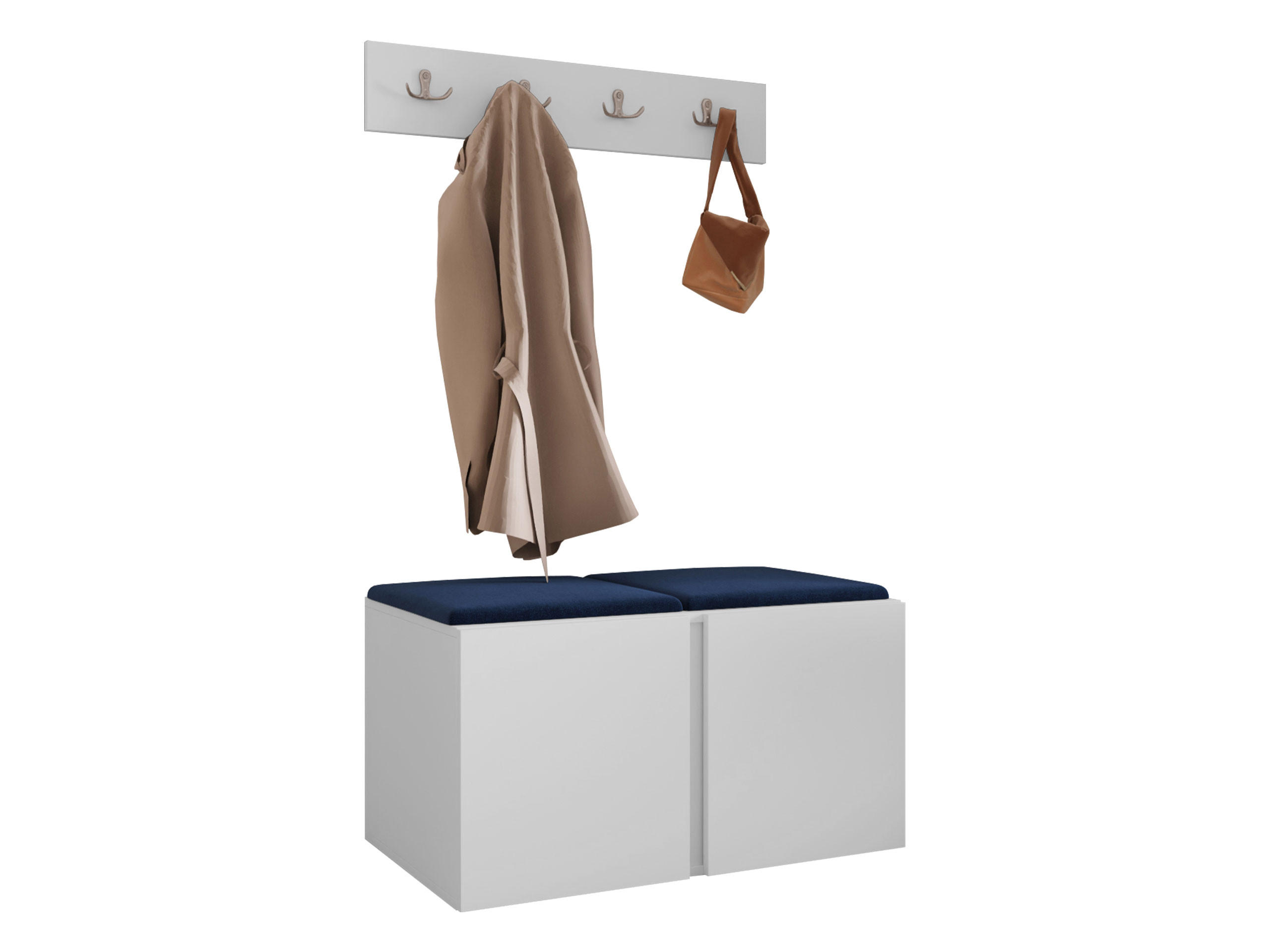 MOBILIER PENTRU HOL Orion VI - albastru/alb, material plastic/compozit lemnos (84/42/46cm) - MIRJAN24