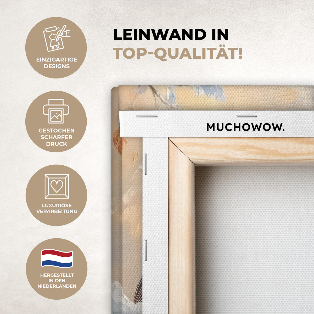 LEINWANDBILD Vögel - Zweig - Winter - Schnee 20x30 cm - Pastellblau, Textil (20/30cm) - MuchoWow