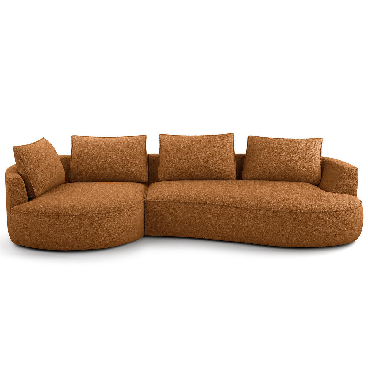 BIGSOFA - Beige/Schwarz, Kunststoff/Textil (322/82/154cm) - home24