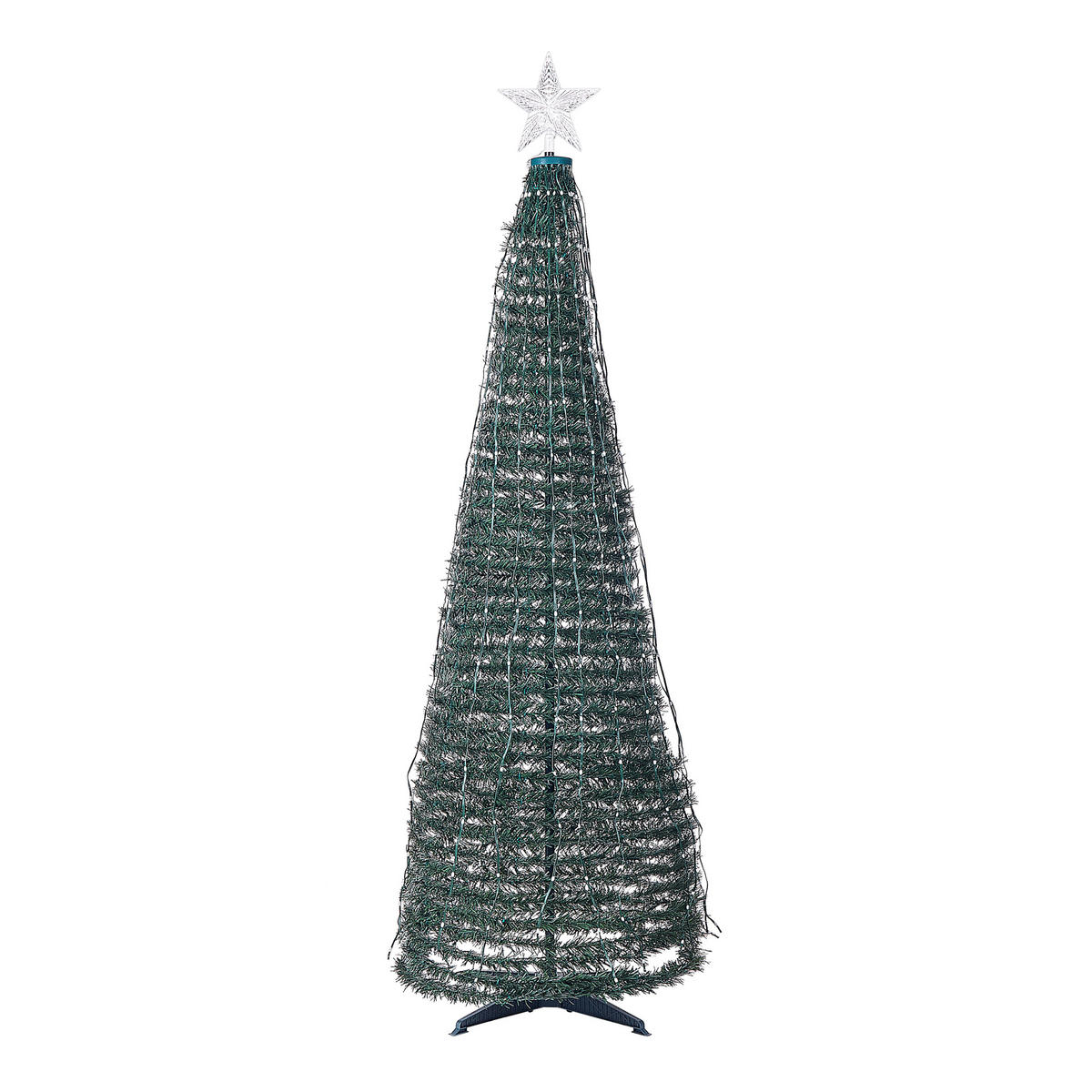 VÁNOČNÍ STROMEK 160 cm Zelený Saarloq - zelená barva, plast (160cm) - Beliani