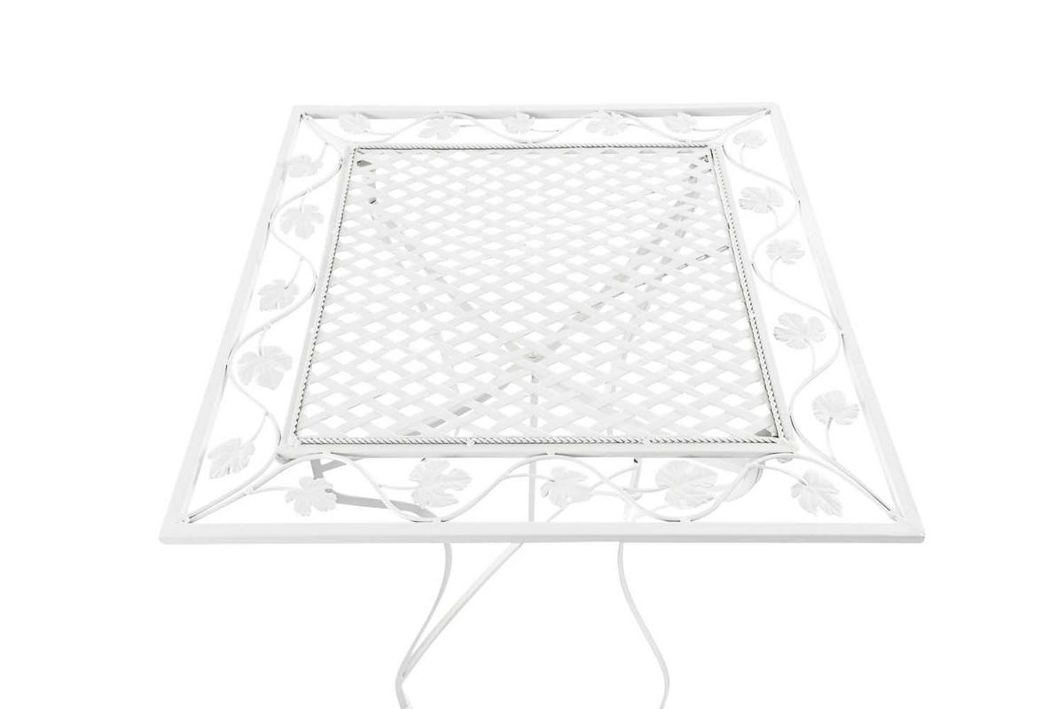 GARTENTISCH eckig 60/60/72 cm Metall Weiß - Weiß, Metall (60/60/72cm) - CLP