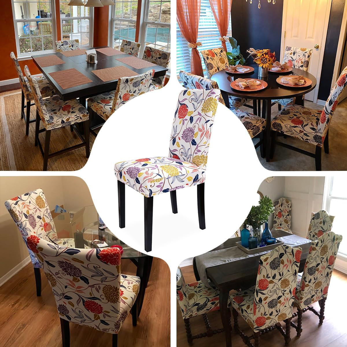 STUHLHUSSE Groß Stretch Waschbar(4-tlg. Set) - Multicolor, Textil (16/18cm) - Kaket