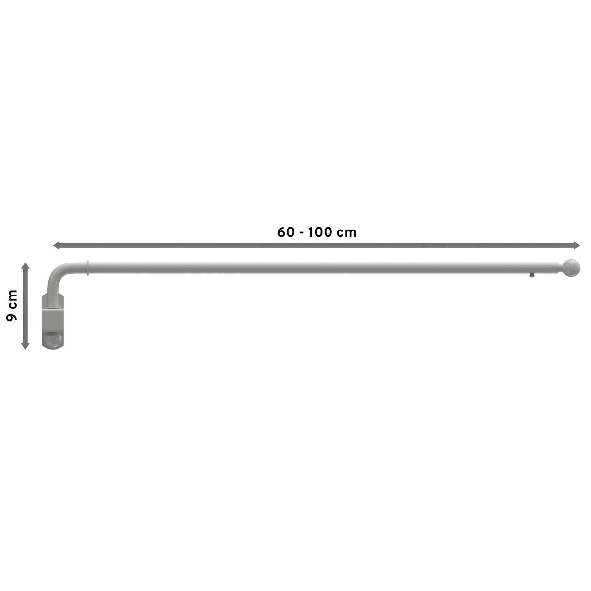 SCHWENKSTANGE/SCHWENKARM-GARDINENSTANGE Cassina 60-100 cm, 13/9 mm Ø, Weiß - Weiß, Metall (100cm) - INTERDECO