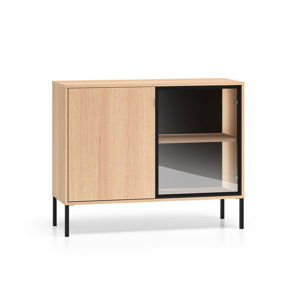 SIDEBOARD Paige Holz und Schwarz - Schwarz, Holzwerkstoff (107/86/40cm) - Petits-meubles