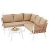 GARTENLOUNGE JAKARTA 3ER SET BEIGE, WEISS - Beige, Metall - IDIMEX