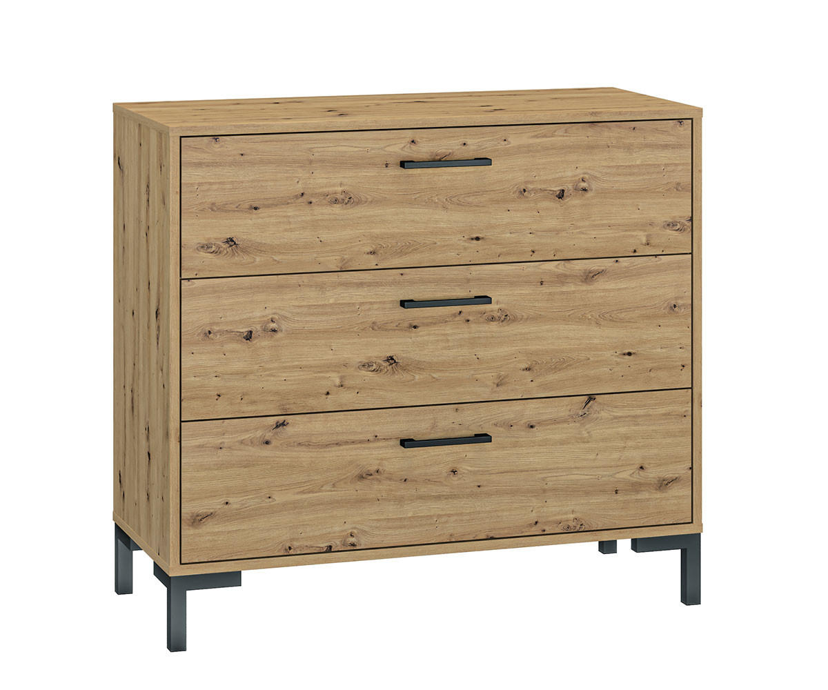 KOMMODE Nevio Artisan Eiche 92 / 41 / 83cm - Braun, Holz/Holzwerkstoff (92/83/41cm) - Feldmann-Wohnen