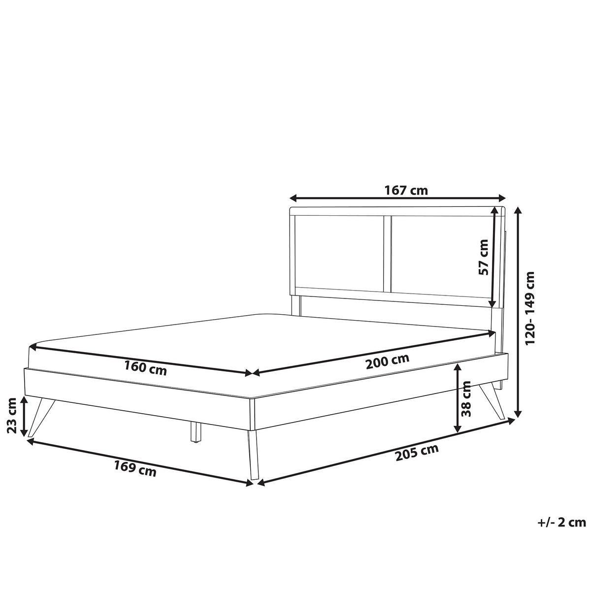 HOLZBETT 160/200cm Dunkler Holzfarbton Istres - Dunkelbraun, Holzwerkstoff (160/200cm) - Beliani