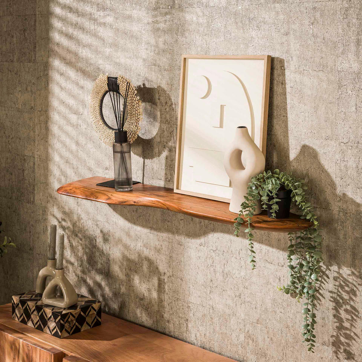 WANDREGAL Kim Braun 20/120/40 cm - Braun, Holz (120/4/20cm) - Hoyz Collection