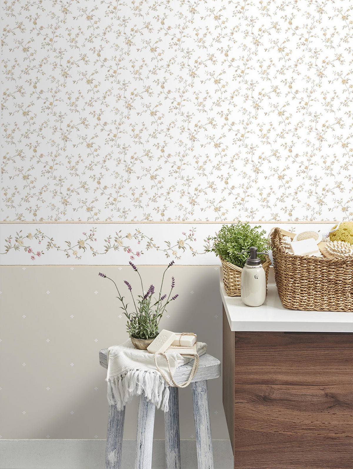 TAPETE Blumen 53 cm x 10 m - Gelb, Papier (53/0.1cm) - Sanders & Sanders