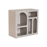 KONSOLE mit 5 Fächern - Marmoroptik Grau - LUELA - Grau, Holz (80/74/37cm) - Vente-Unique