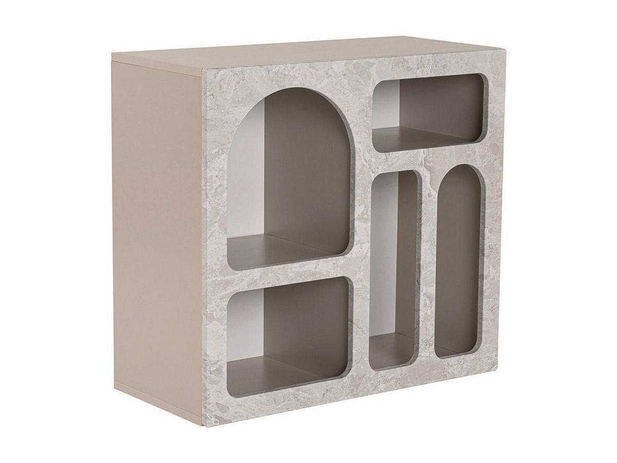 KONSOLE mit 5 Fächern - Marmoroptik Grau - LUELA - Grau, Holz (80/74/37cm) - Vente-Unique