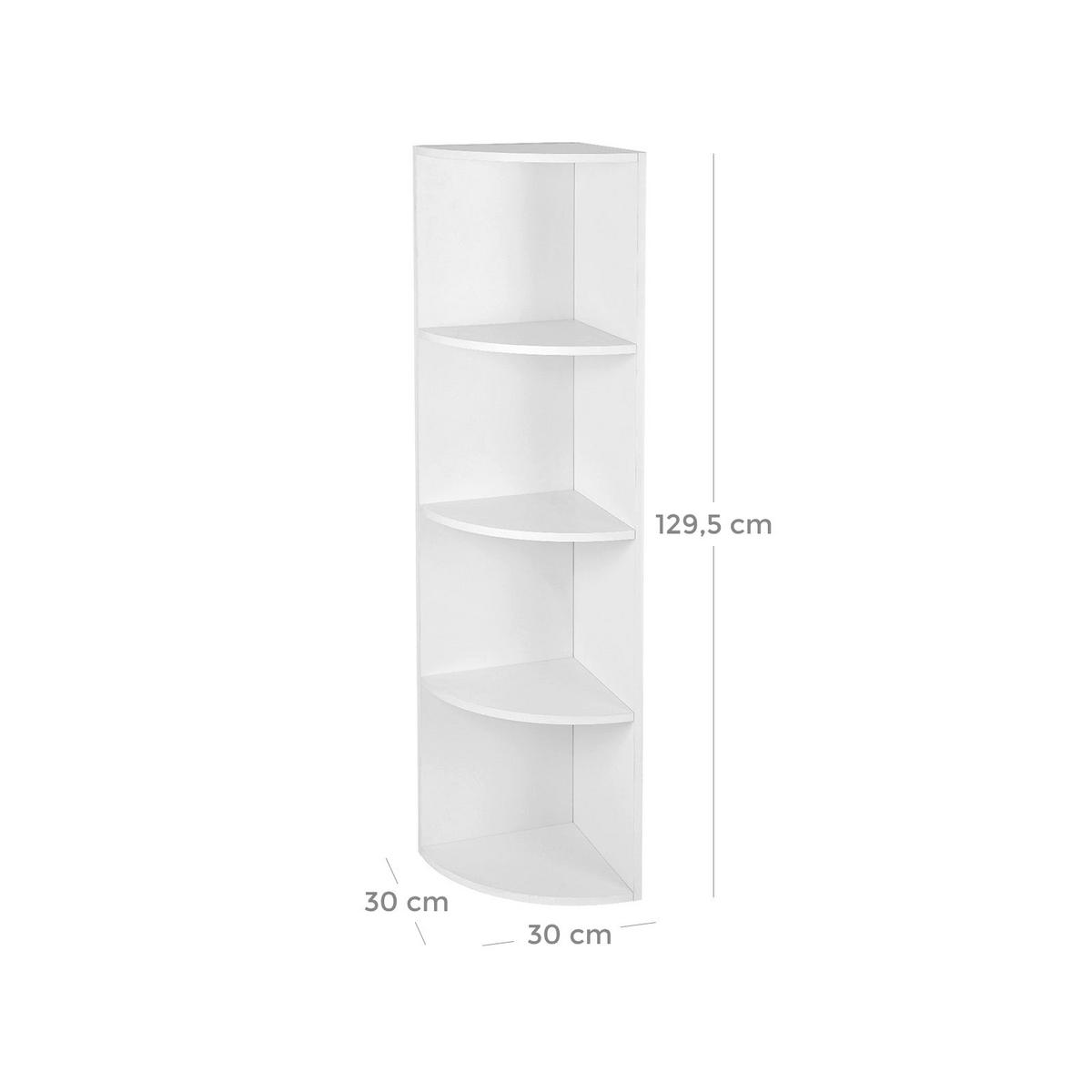 ECKREGAL - Weiß, Holzwerkstoff (129.5/30/30cm) - Hansiro
