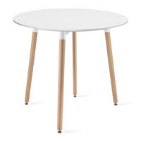 ESSTISCH-SET Weiß 80 cm KAMI Rund - Weiß, Holzwerkstoff (50/50/50cm)