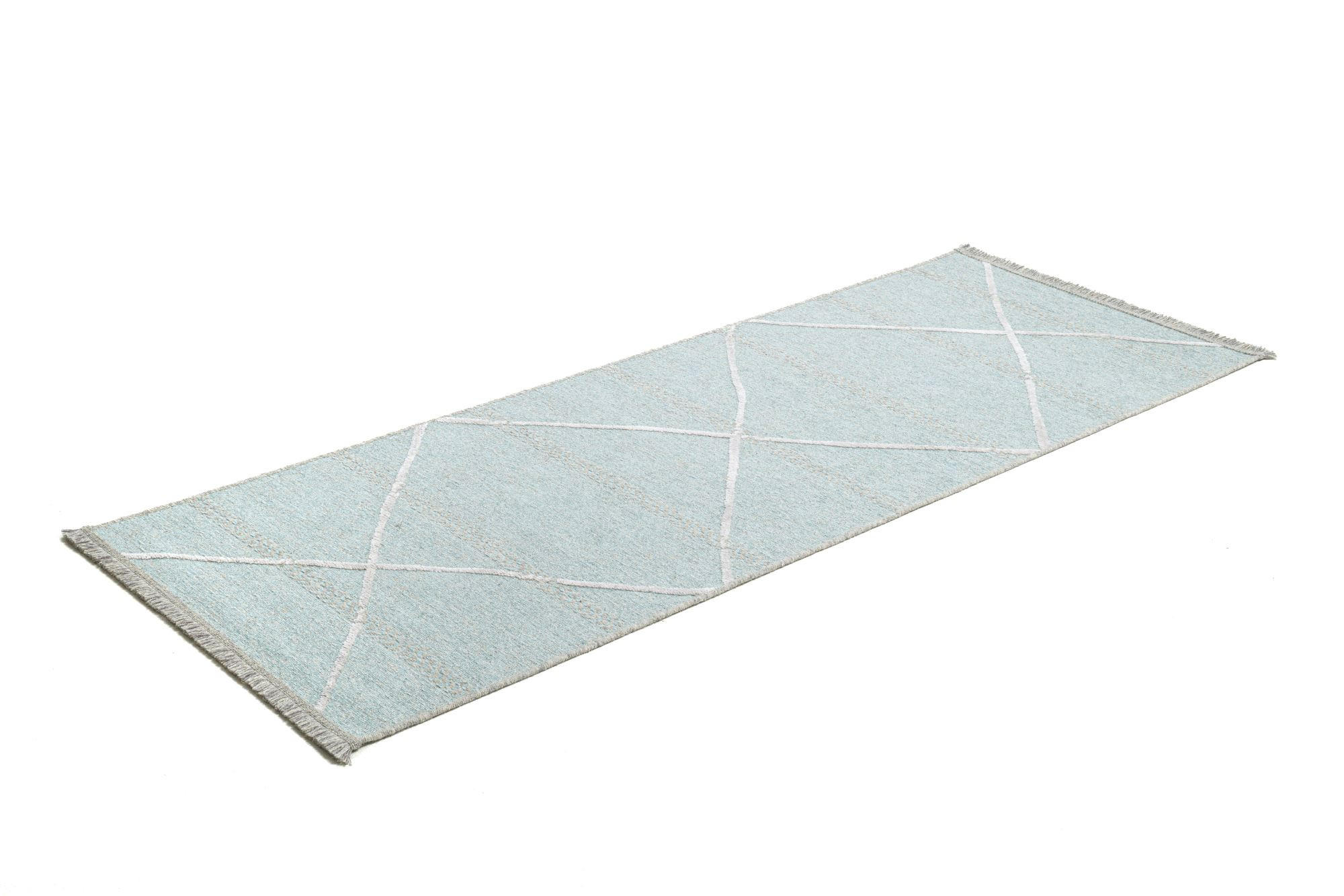 FLACHWEBTEPPICH Braderup 80x200 cm - Hellblau, Textil (80/200cm) - Sansibar SYLT