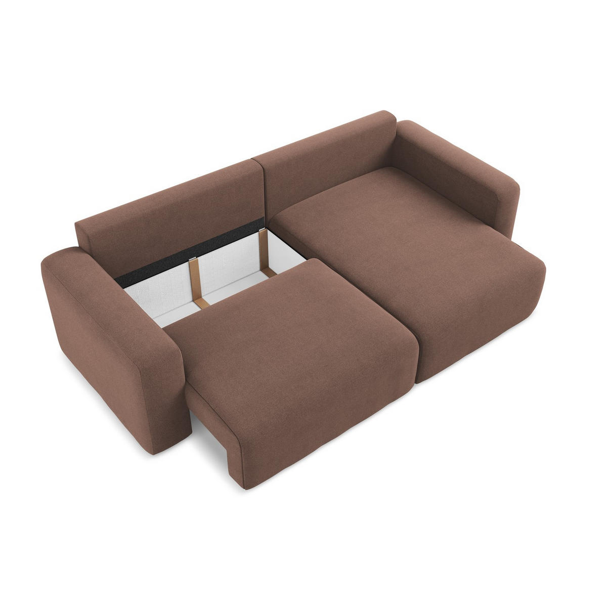 ECKSOFA mit Schlaffunktion rechts Strukturstoff Stoff Pink - Pink/Hellrosa, Kunststoff/Textil (244/149cm) - LaMiaSofa