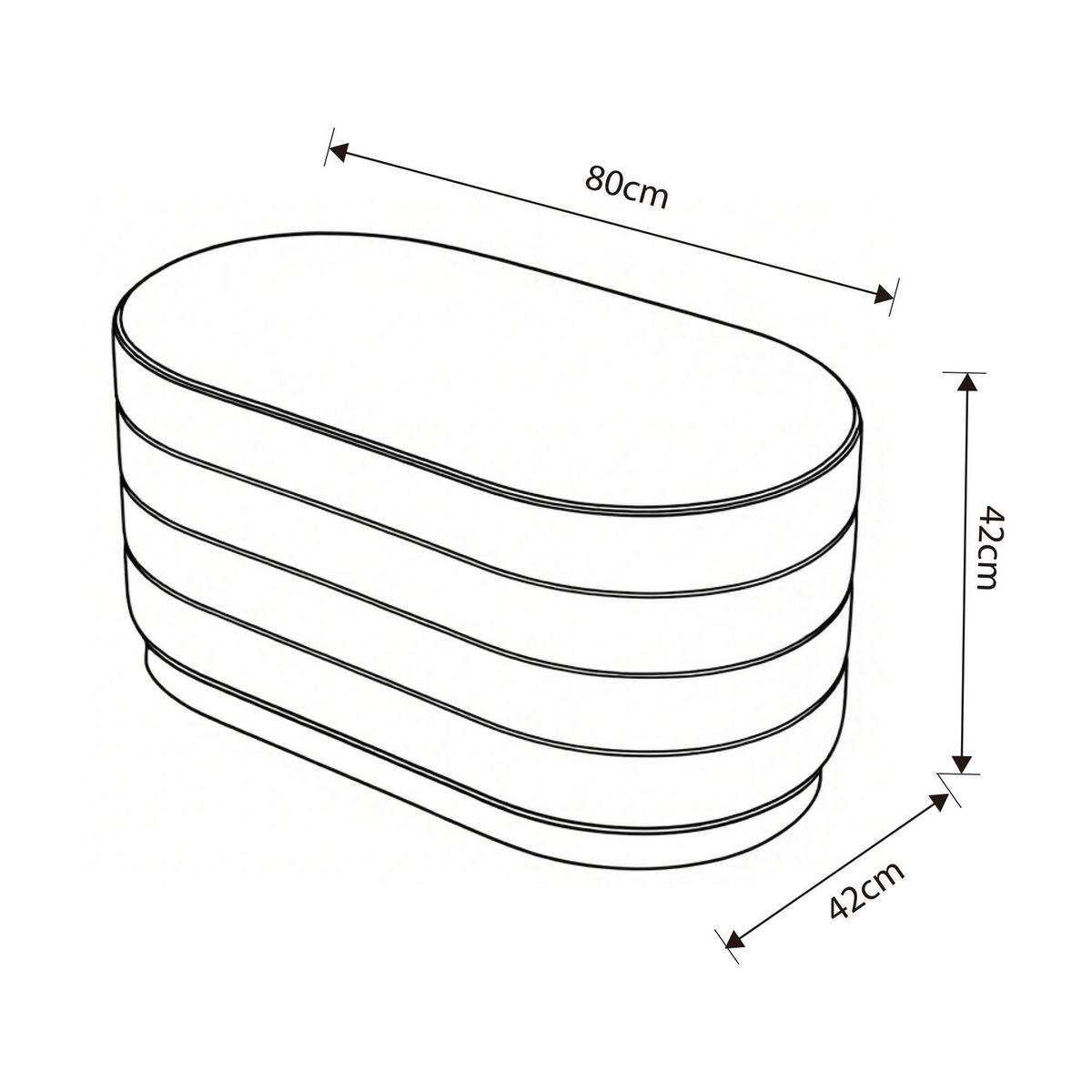 SITZHOCKER BELLA, Rosa, T80xB42xH42 - Pink, Holz (42/42/80cm) - Milordbikes