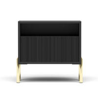 NACHTTISCH Noxy 50x47x31,6 cm - Modern Nachtschrank zum Schlafzimmer - EIN praktischer Commode aus Spanplatten - Schwarz - Schwarz, Holzwerkstoff (50/47/31.6cm) - Chilly