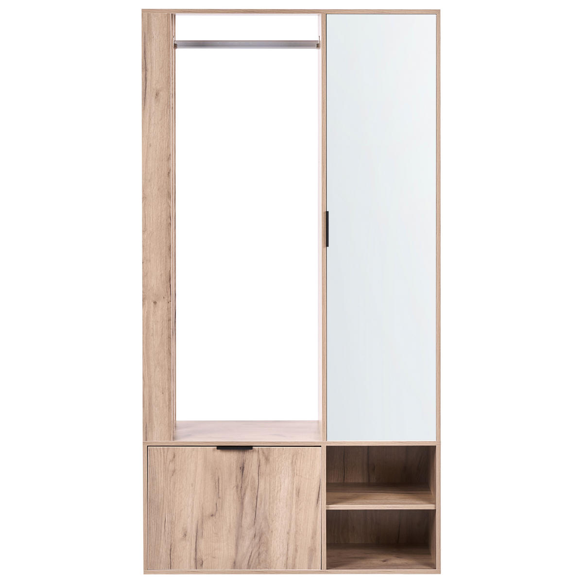 ŠATNÍ SKŘÍŇ Světle hnědá Quesnel - hnědá/světle hnědá, kompozitní dřevo (100/190/35cm) - Beliani