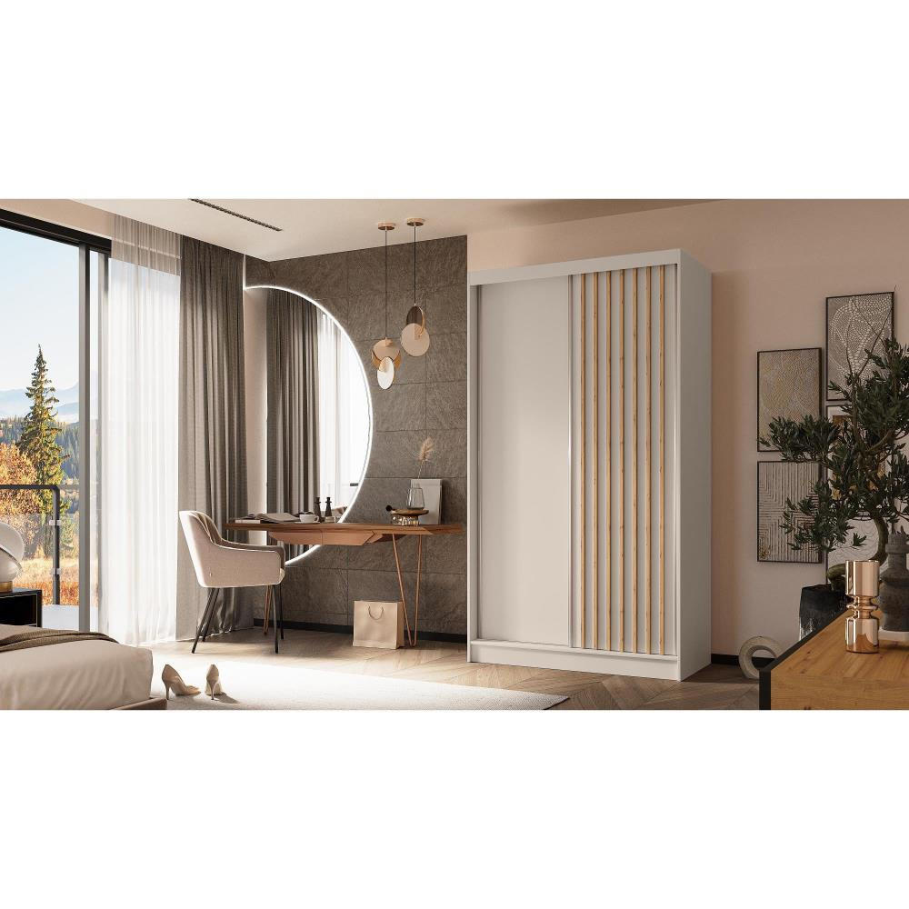 SCHWEBETÜRENSCHRANK Helios II 120/216/61 kaschmir mit Schubladen - Kaschmir, Holzwerkstoff (120/216/61cm) - Beautysofa