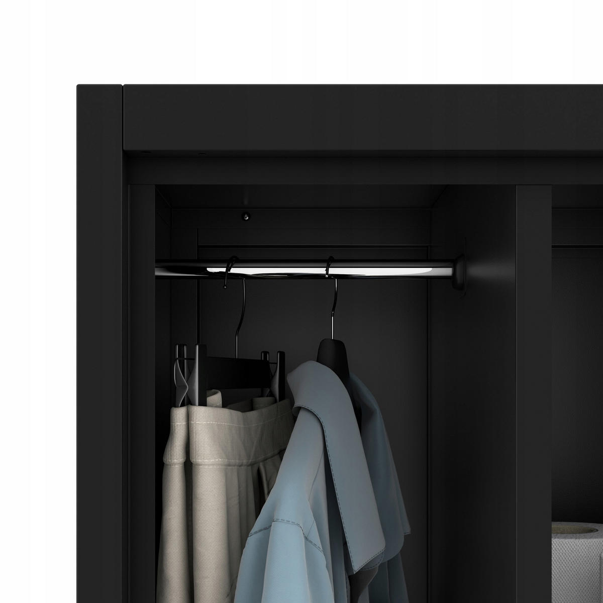 BESENSCHRANK Haushaltsschrank AGNES 185x50x50 cm - Schwarz, Metall (50/185/50cm) - Jan Nowak