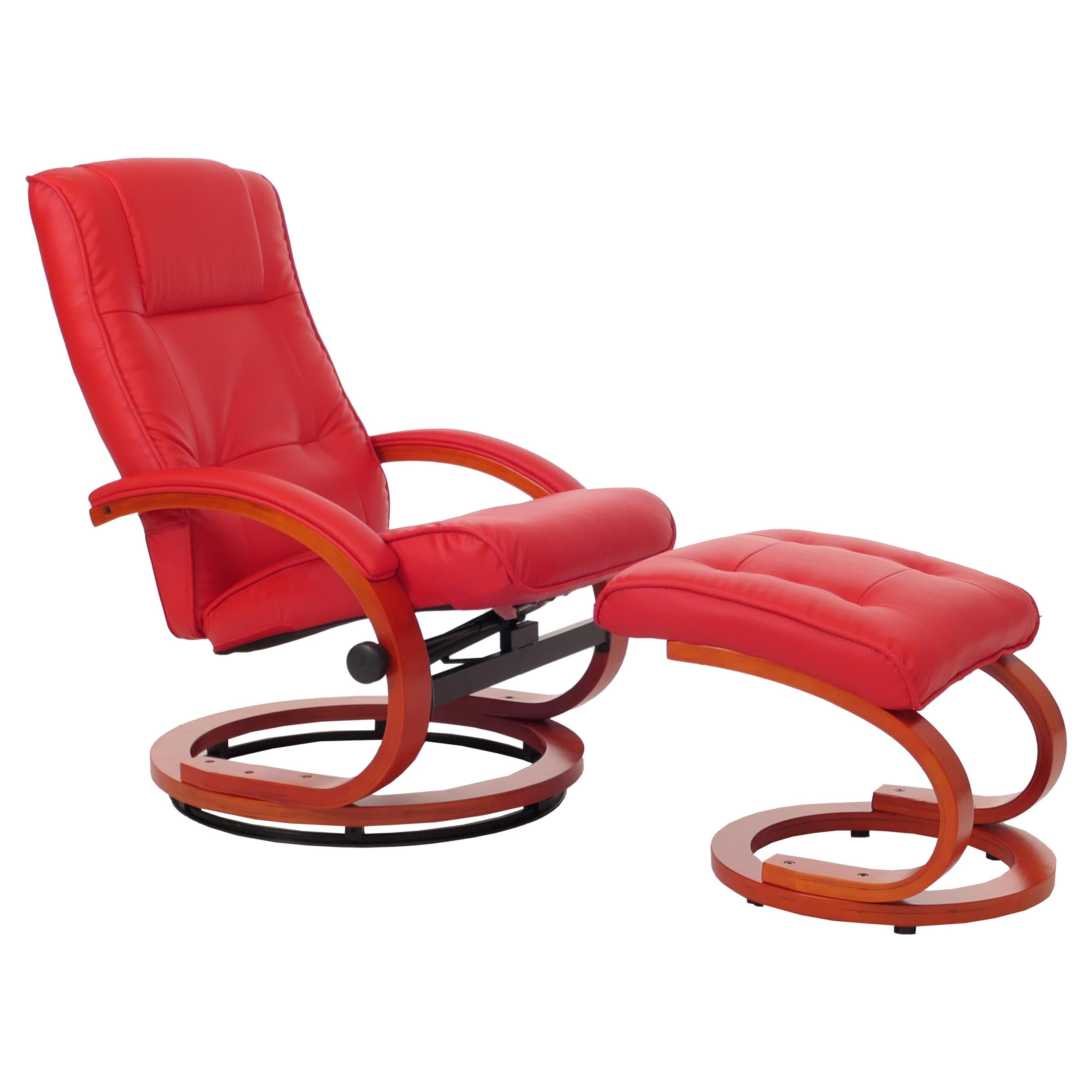 RELAXSESSEL MIT HOCKER Rot - Rot, Textil (66/104/89cm) - MCW