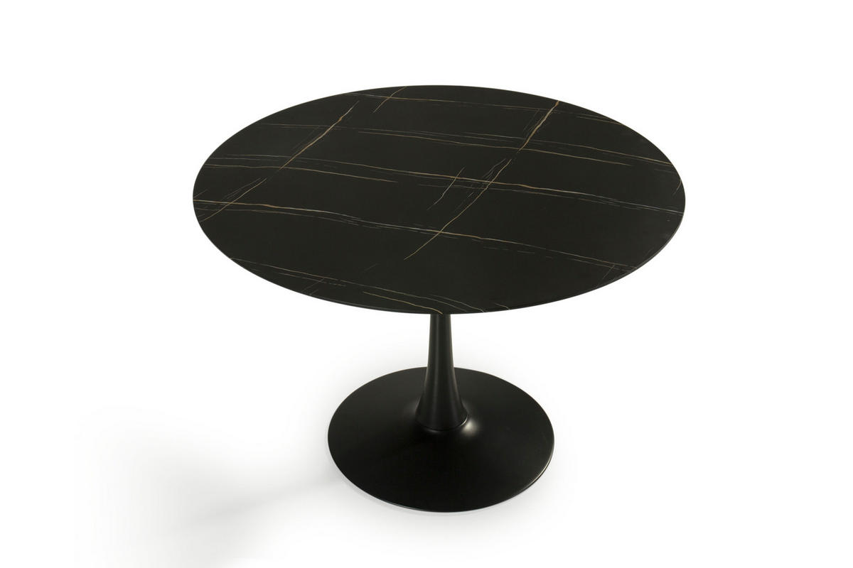 ESSTISCH Ada Schwarz 110/110/75 cm - Schwarz, Glas (110/110/75cm) - Calicosy