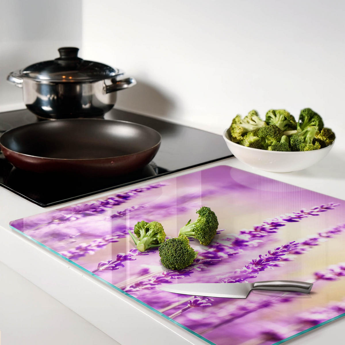 GLASPLATTE 60x52 cm Lavendel - Lila, Glas (60/0.4/52cm) - TULUP